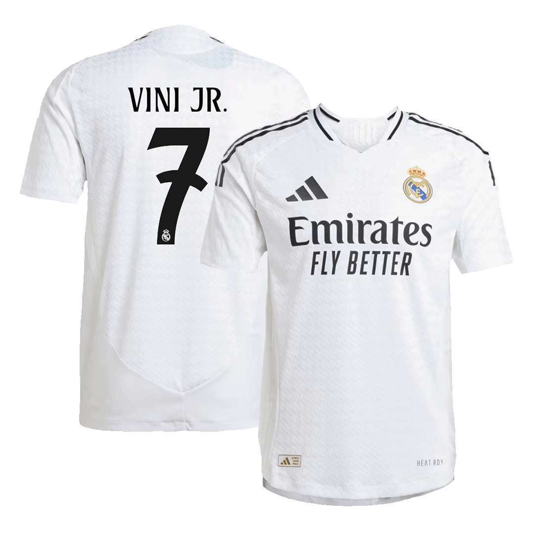 Men Real Madrid Home #7 Vini JR Authentic white Soccer Jersey 2024 25->youth nfl jersey->Youth Jersey